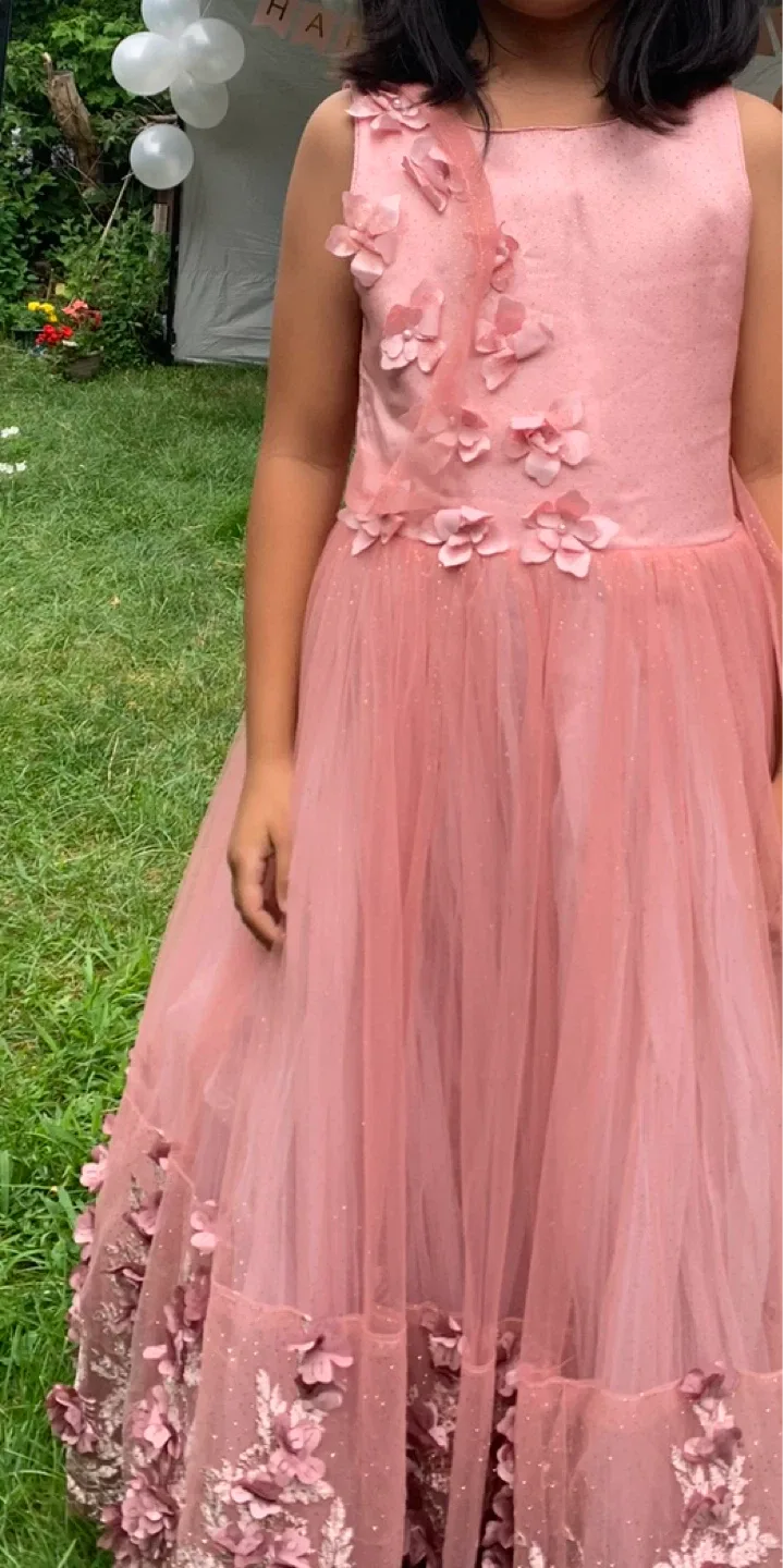 Pink Flower Girl Dress thumbnail