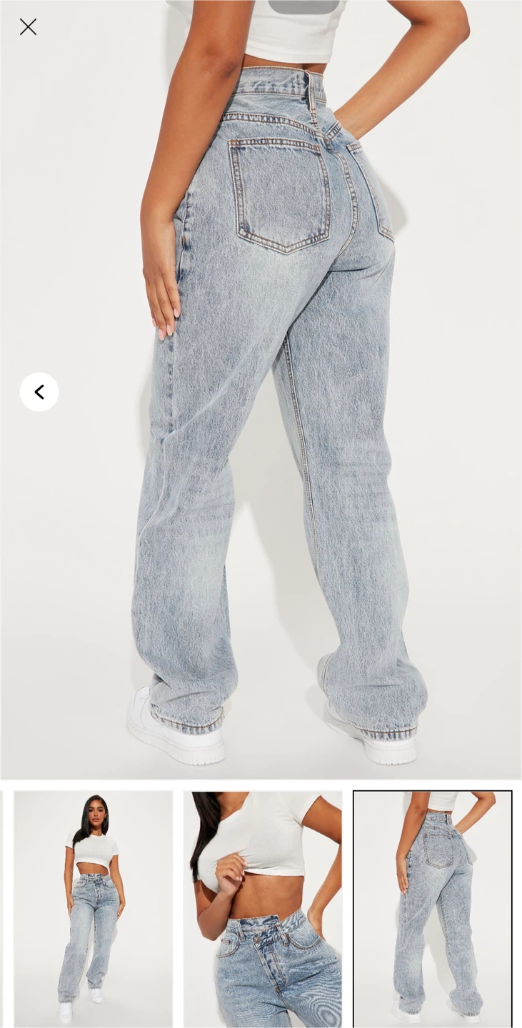 NWT- Short Inseam Crossover Straight Leg Jeans - Light Blue Wash - photo 2