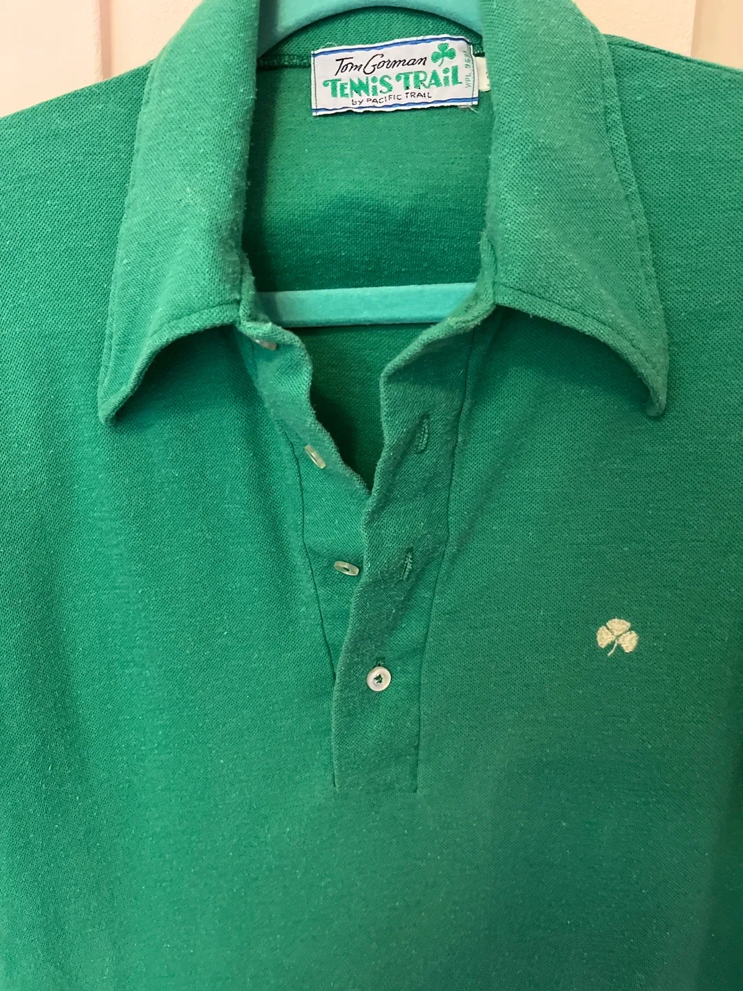 Vintage Tom Gorman Tennis Trail Green Polo Shirt - Size M image indicator(3)