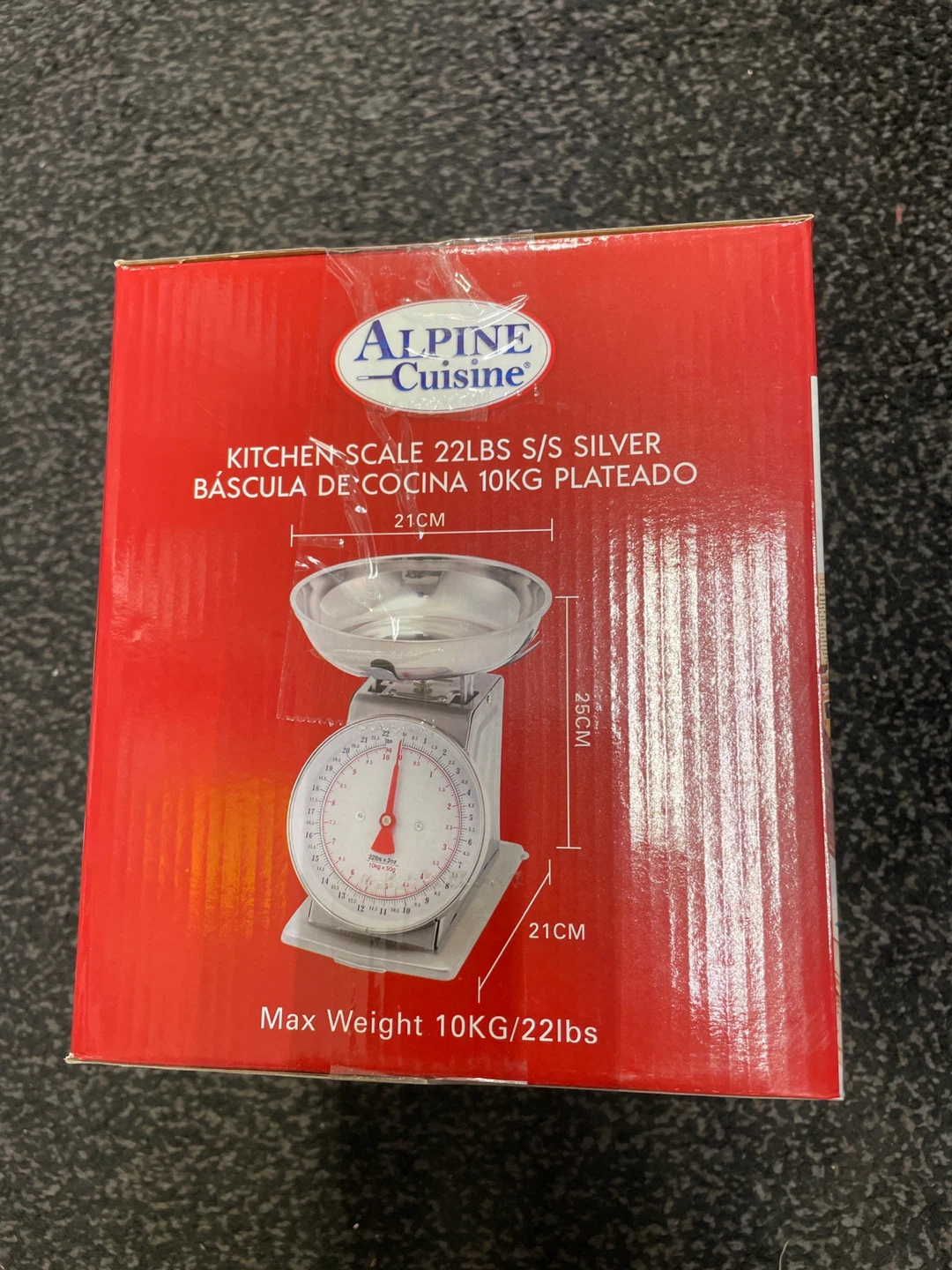 Alpine Cuisine Kitchen Scale 22lbs S/S Silver - New - photo 2
