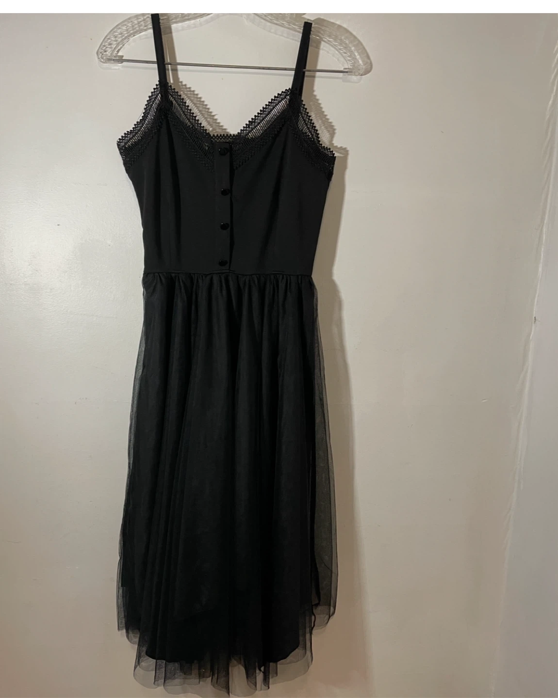 Black Dress with Lace Trim