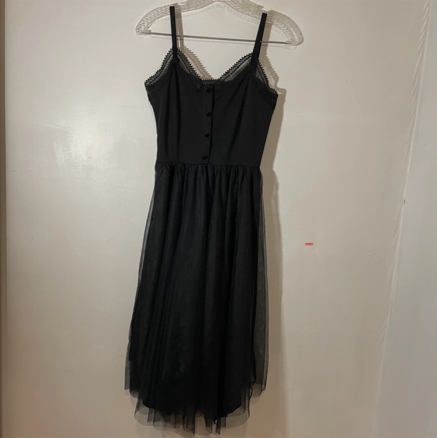 Black Dress with Lace Trim - photo 2