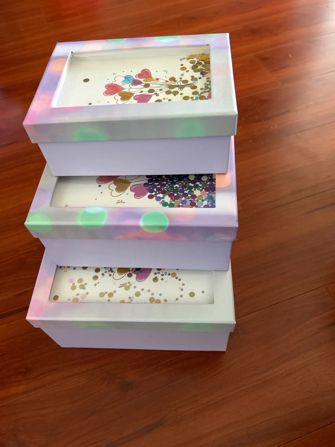 Decorative Storage Boxes set of 3 with Heart Design image indicator(2)