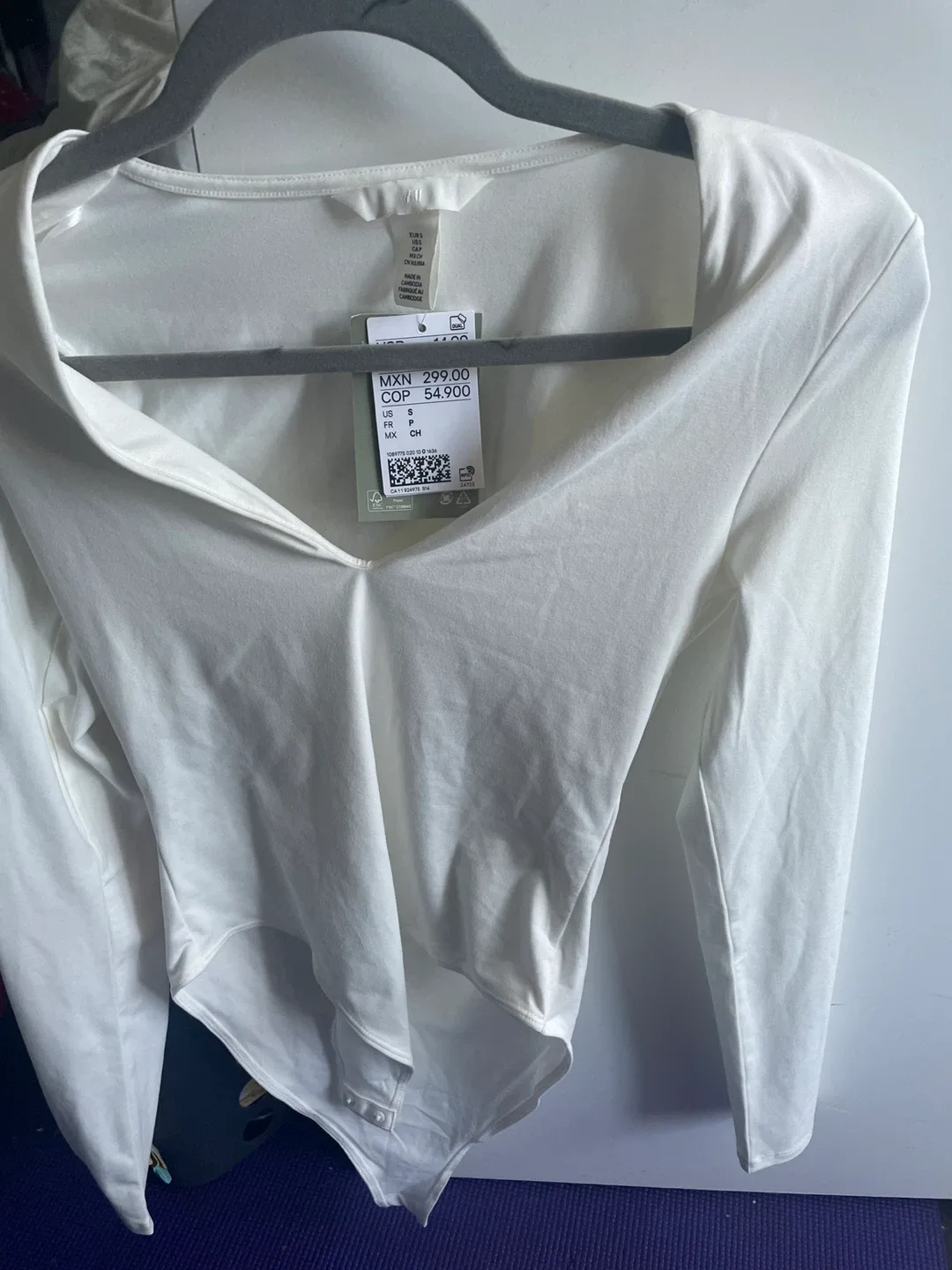 H&M White Bodysuit - Size Small thumbnail
