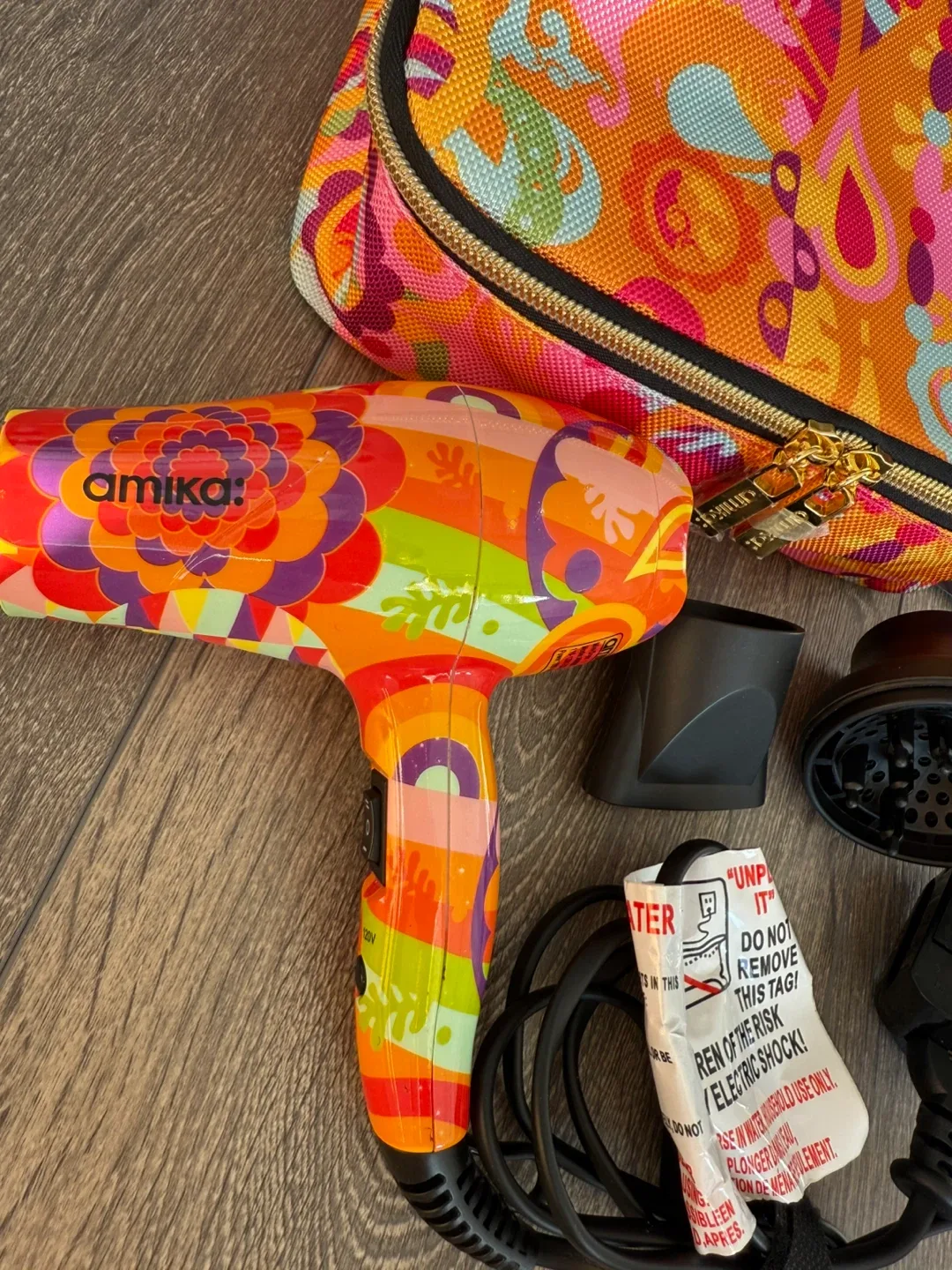 NEW Mini Amika Hair Dryer with Case & Attachments image indicator(2)