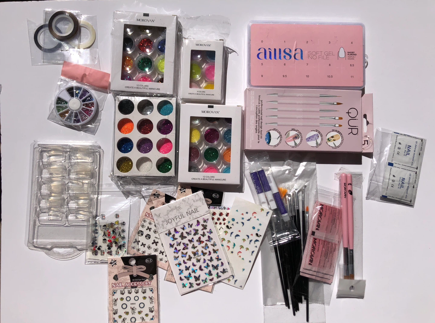 Nail Art Supplies Bundle - Morovan, Aiusa, QUR