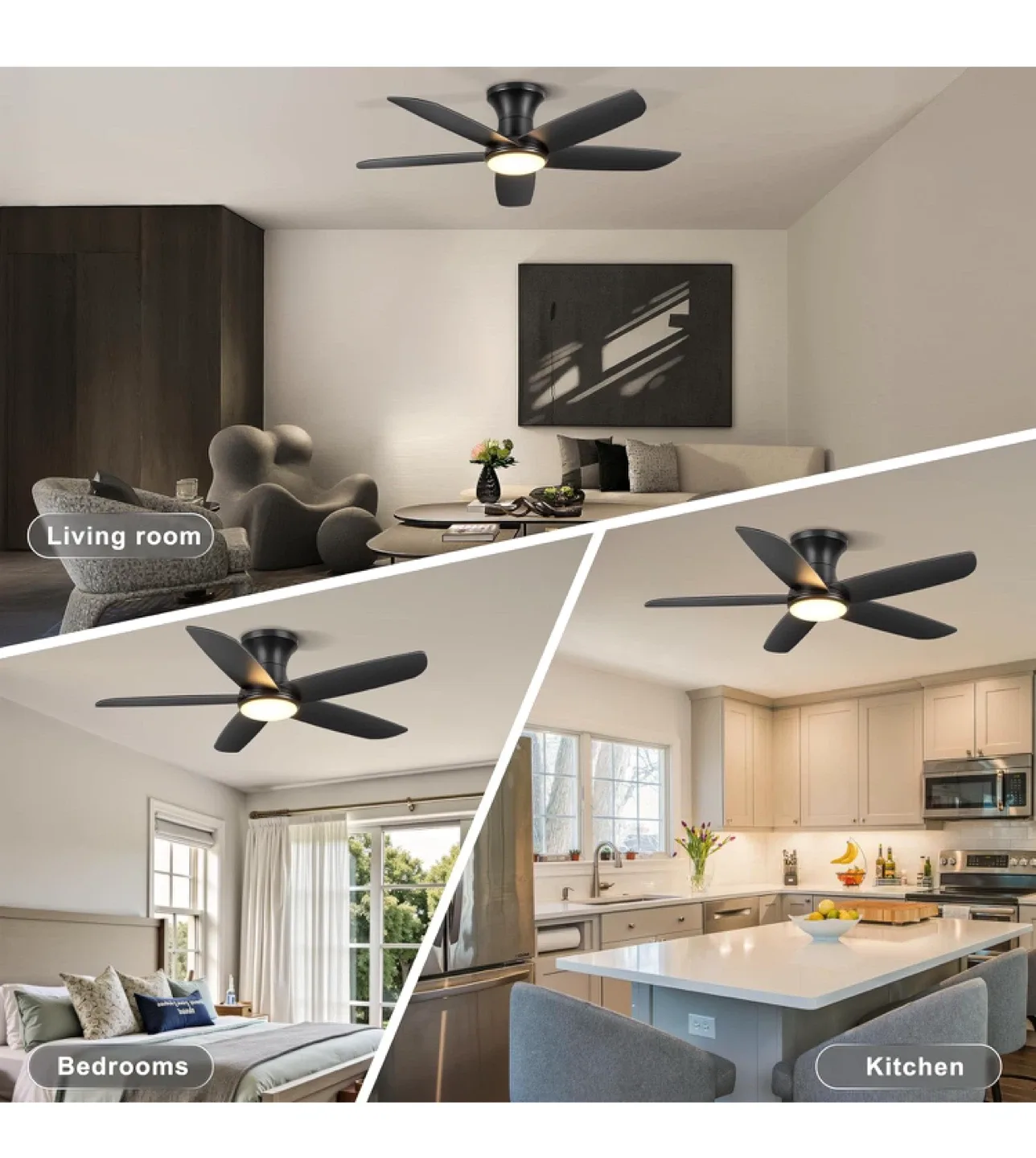46 Inch Ceiling Fan with Light Flush Mount image indicator(7)