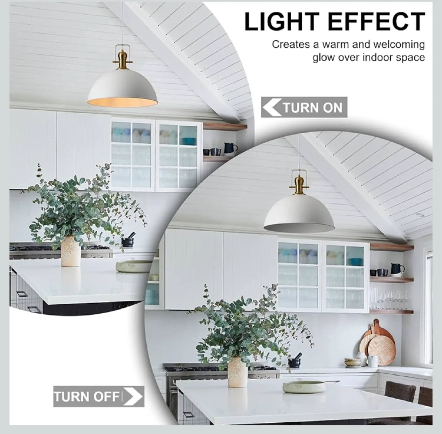 White & Gold Pendant Light - 3 Lights image indicator(3)