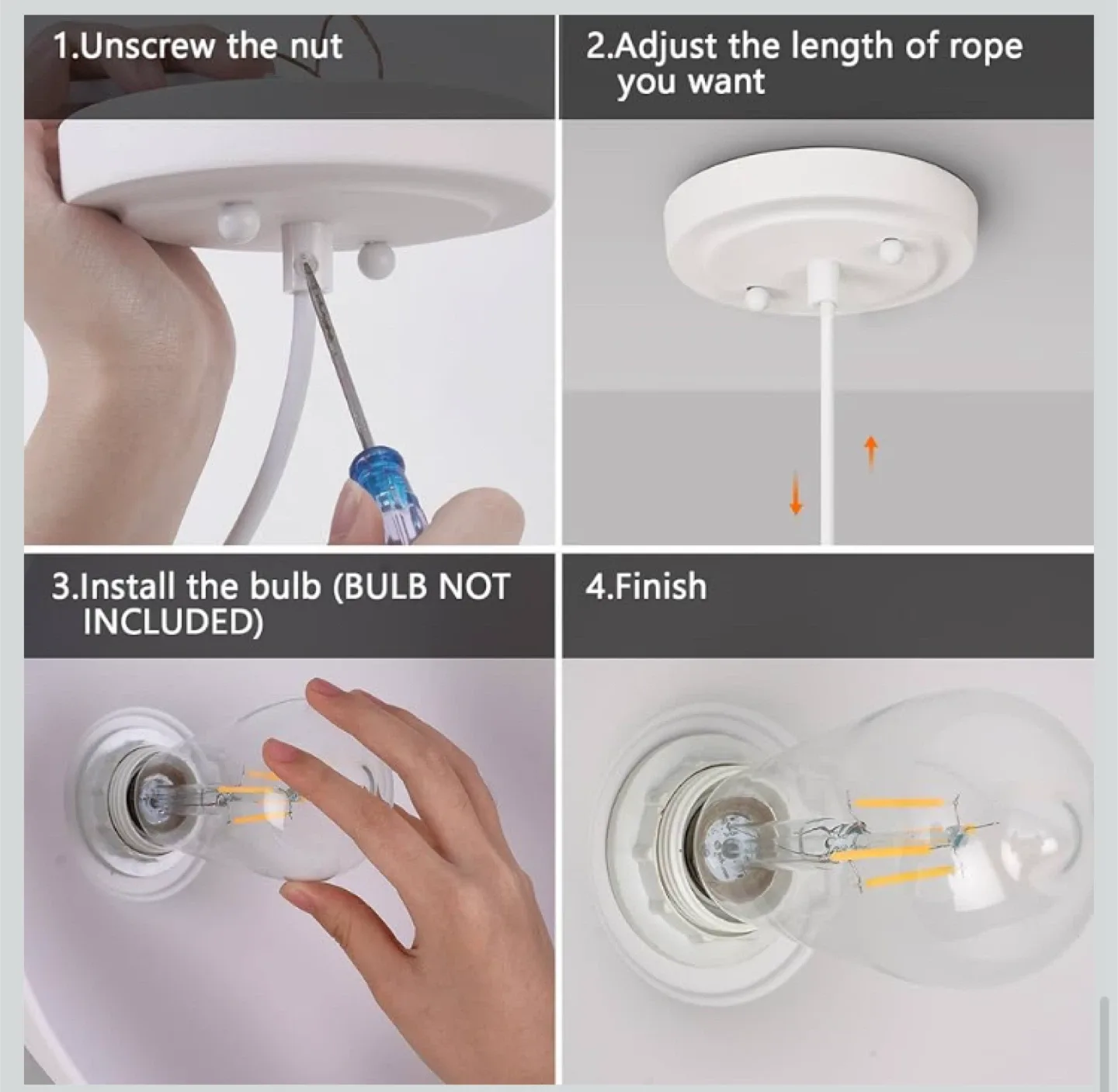 White & Gold Pendant Light - 3 Lights image indicator(7)