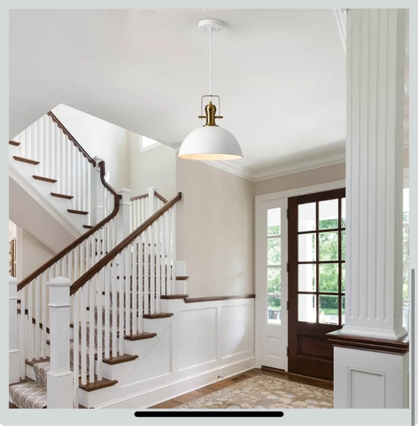 White & Gold Pendant Light - 3 Lights image indicator(9)