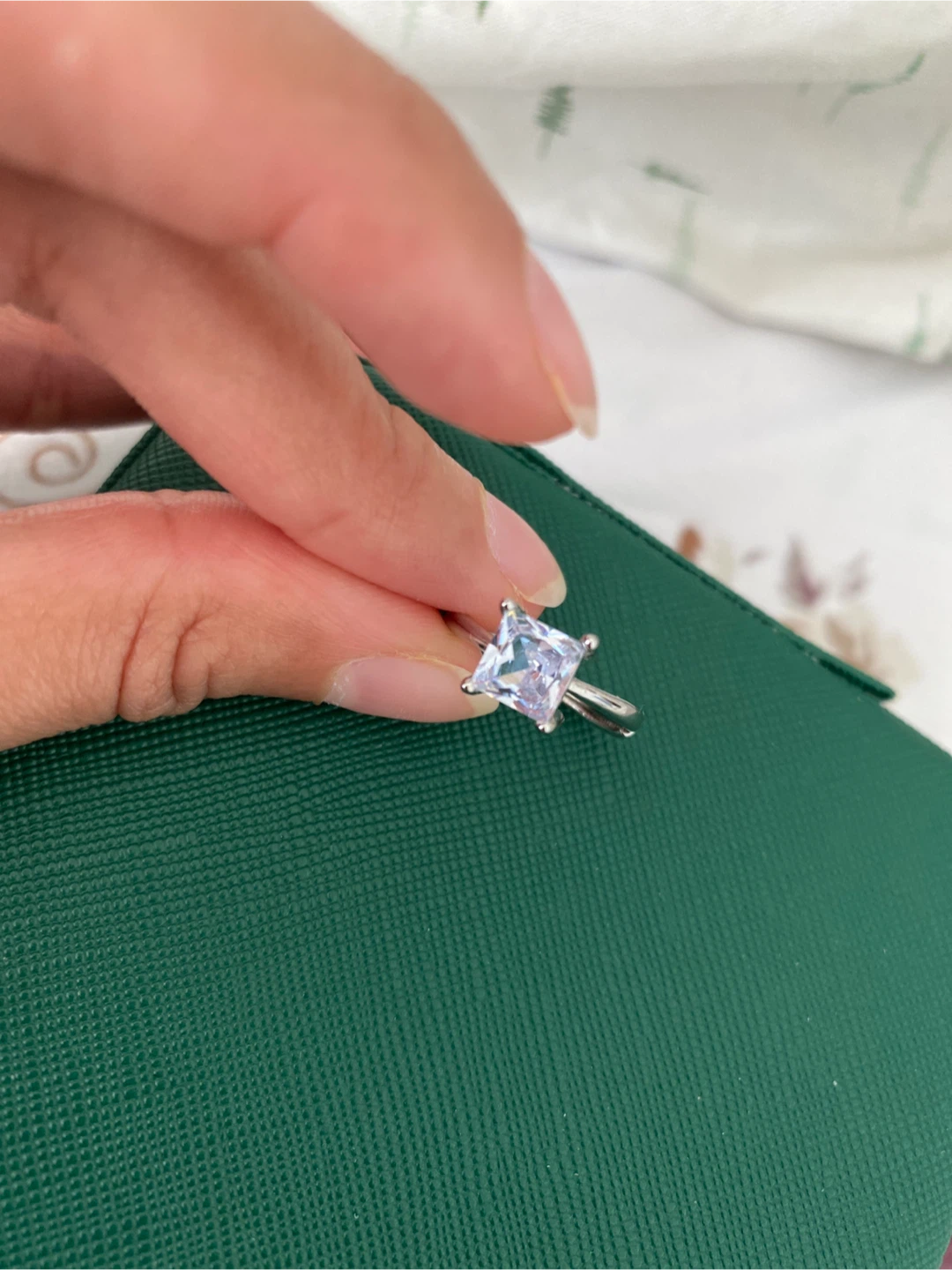Adjustable Princess Cut Silver Ring - photo 2
