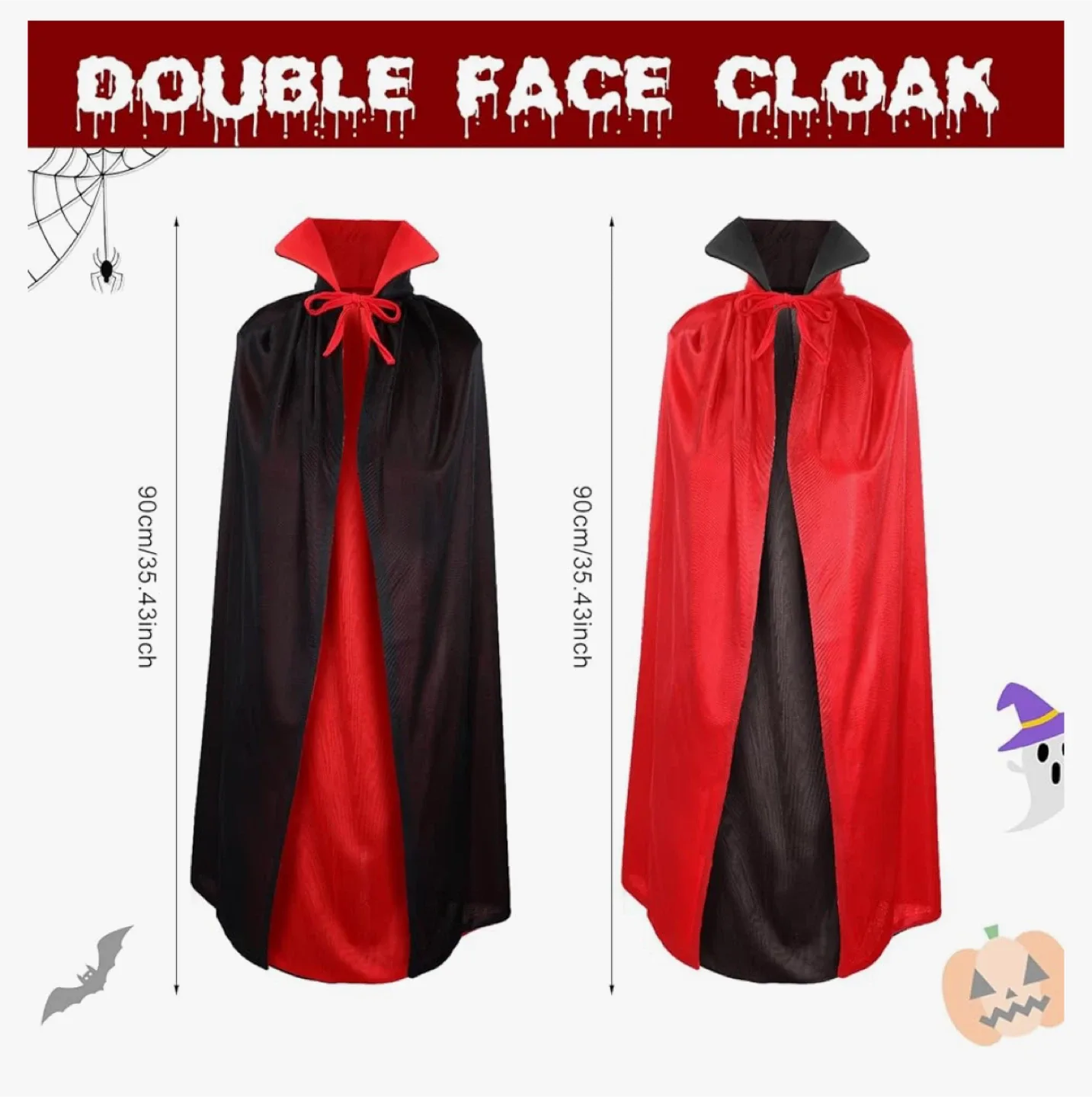 Devil Costume - Dbl sided cloak and horns set (unisex) image indicator(2)