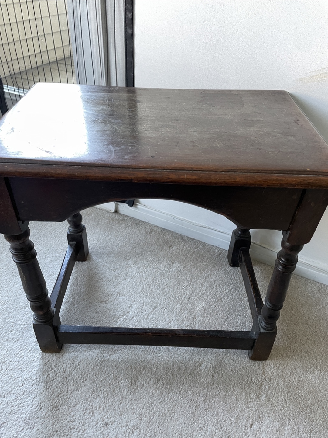 Antique Dark Wood Side Table