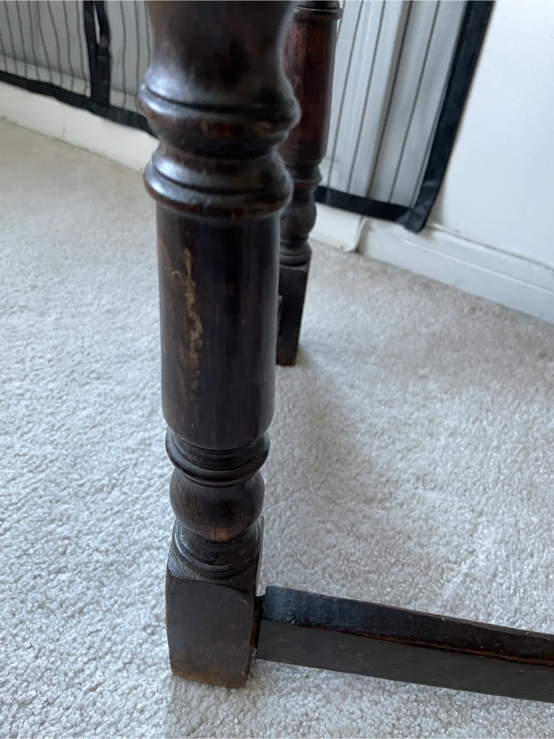 Antique Dark Wood Side Table image indicator(2)