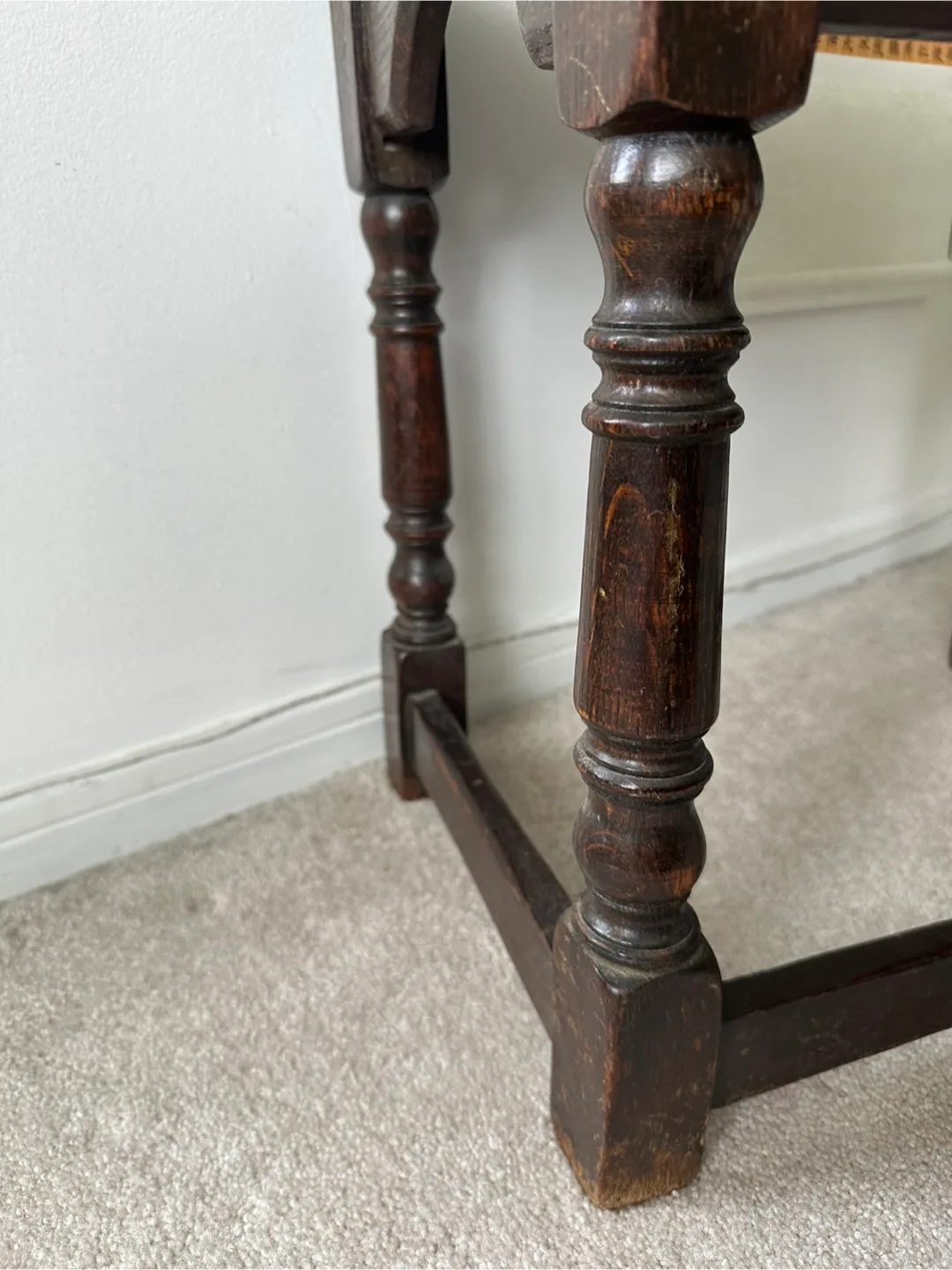 Antique Dark Wood Side Table image indicator(6)