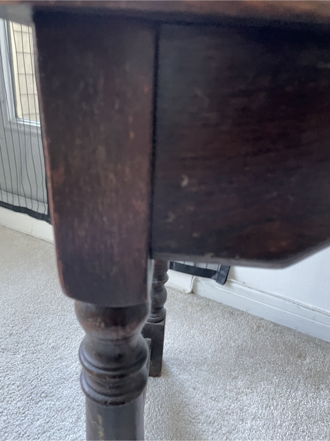 Antique Dark Wood Side Table - photo 3