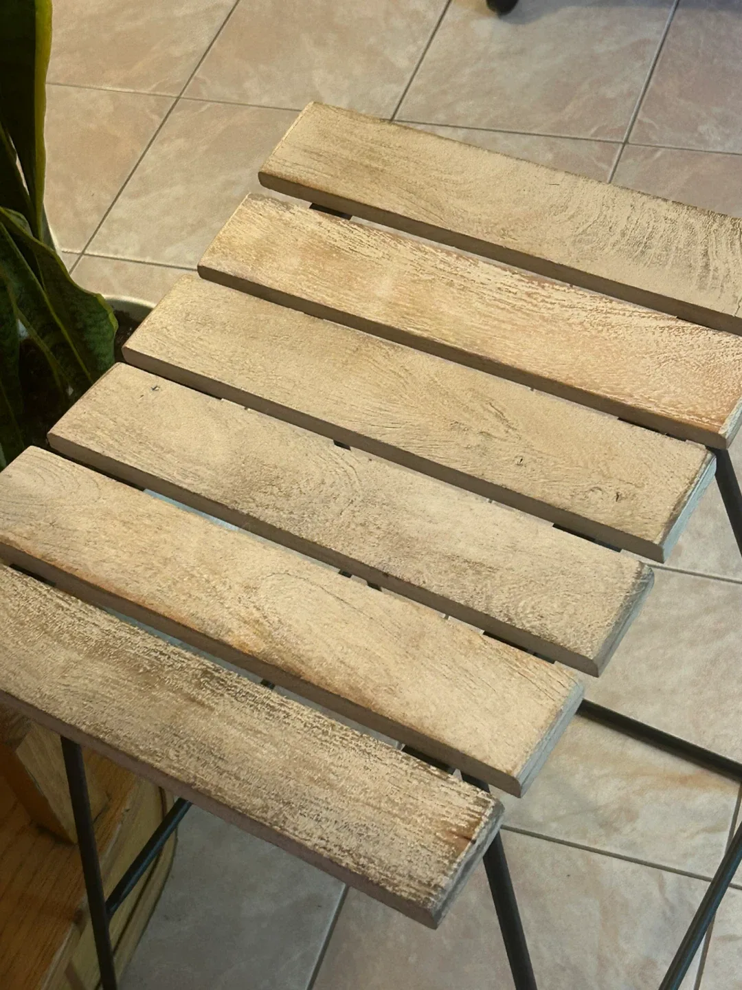 Wood & Metal Accent Stool image indicator(2)