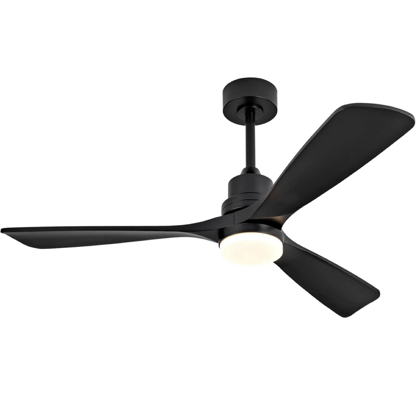 52" Wooden Ceiling Fan with Light - Black