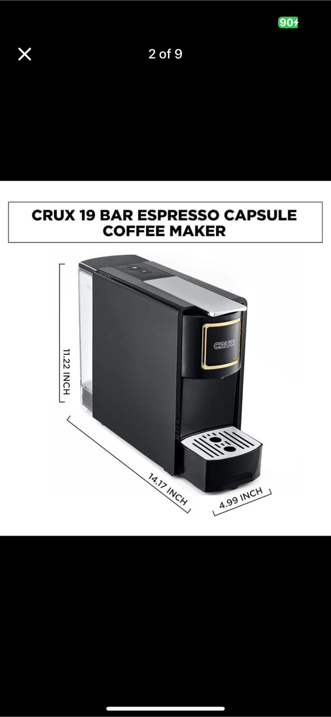 CRUX 19 Bar Espresso Capsule Coffee Maker - photo 2
