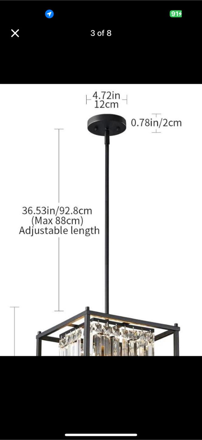 New 4-Light Light Fixture 15.75”  Square Farmhouse Chandelier - photo 3