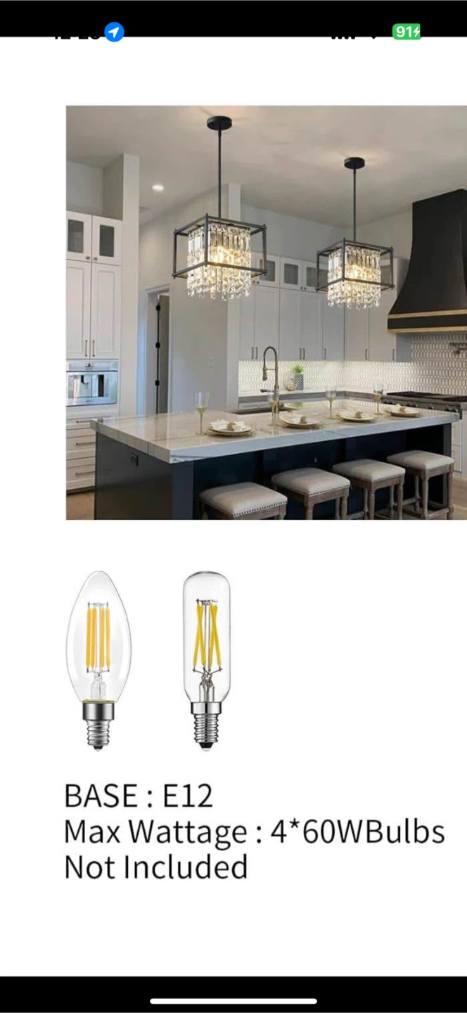 New 4-Light Light Fixture 15.75”  Square Farmhouse Chandelier - photo 2