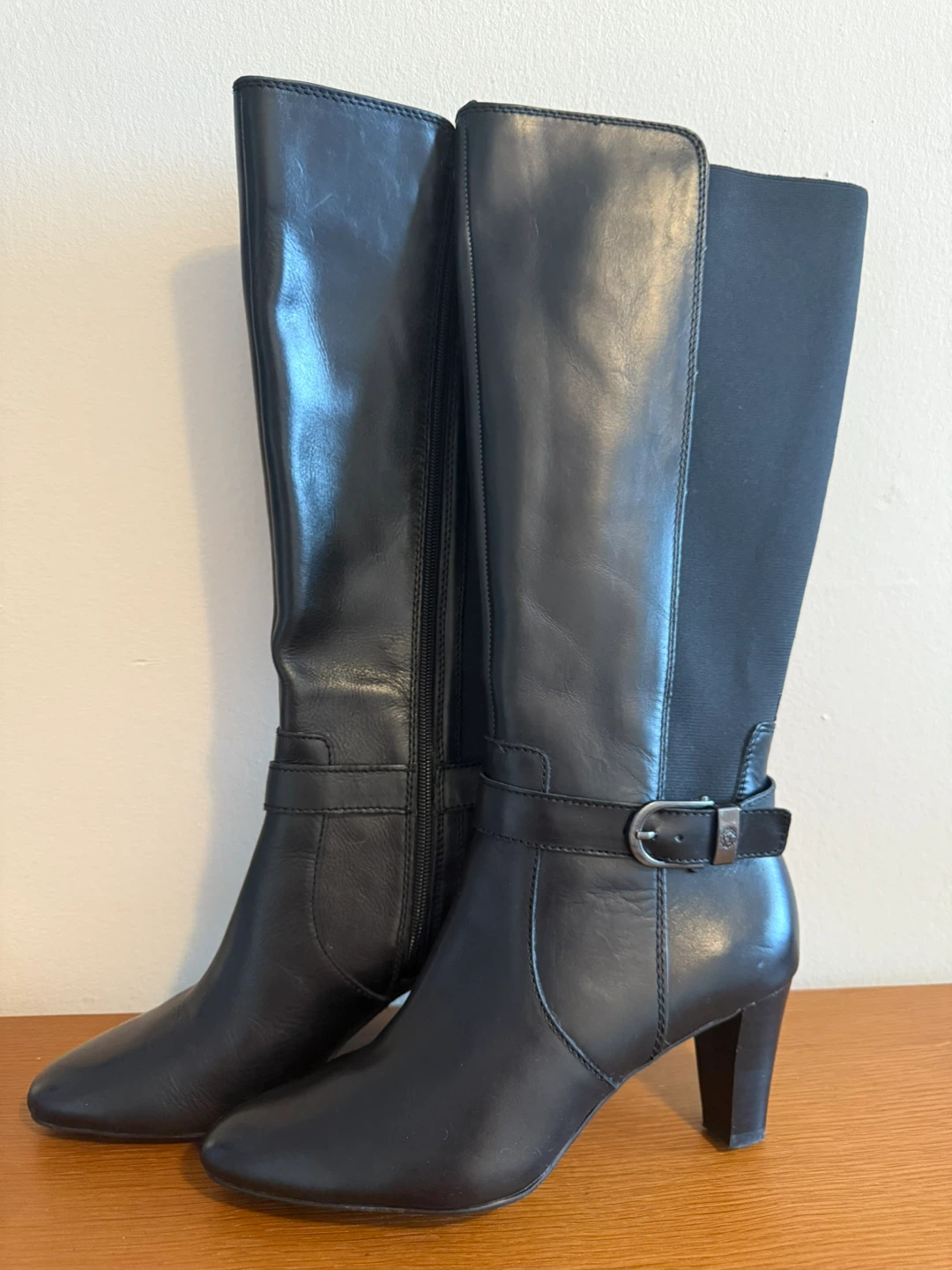 Anne Klein, Leather Knee High Boots - photo 2