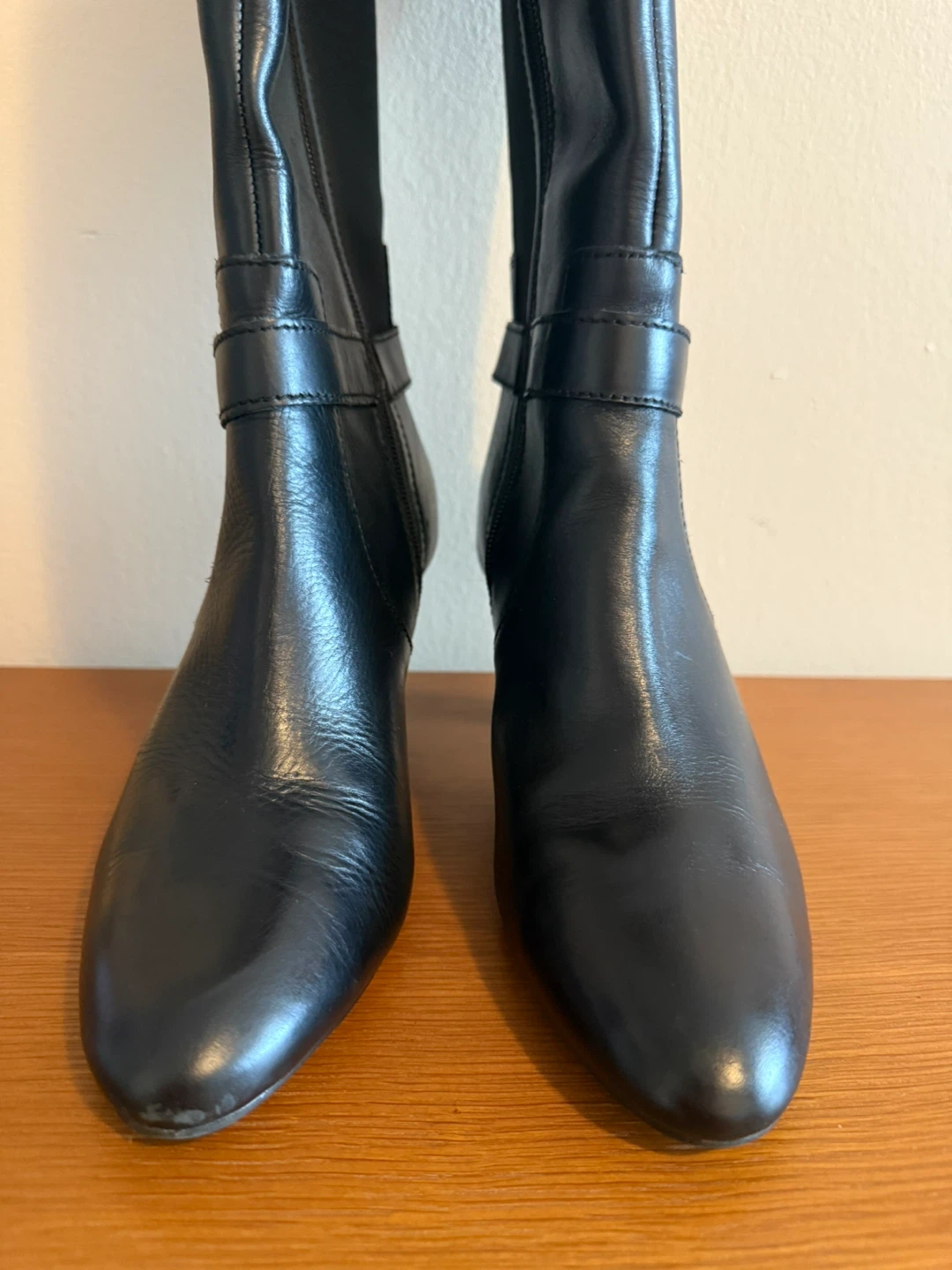 Anne Klein, Leather Knee High Boots - photo 4