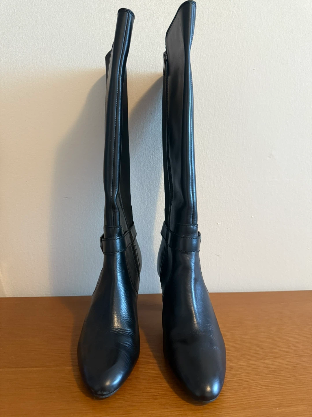 Anne Klein, Leather Knee High Boots - photo 3