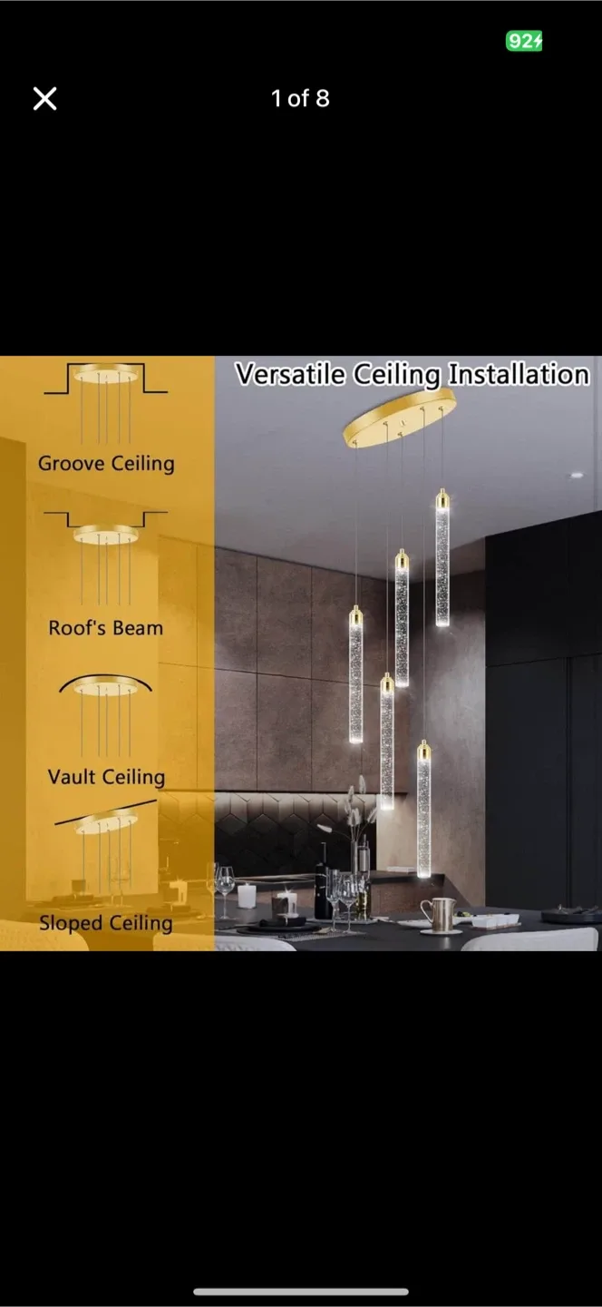 new 5 light Modern  LED Bubble Crystal with remote control thumbnail