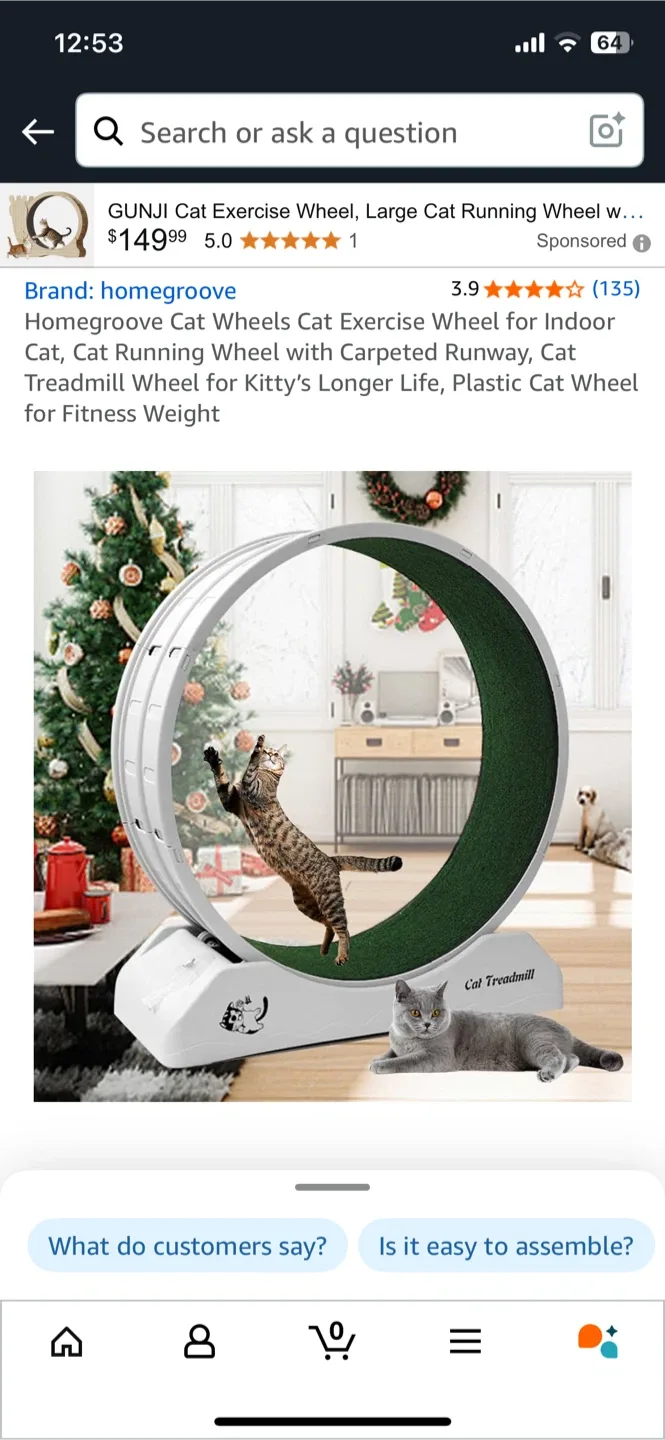 Homegroove Cat Exercise Wheel - Large Size thumbnail
