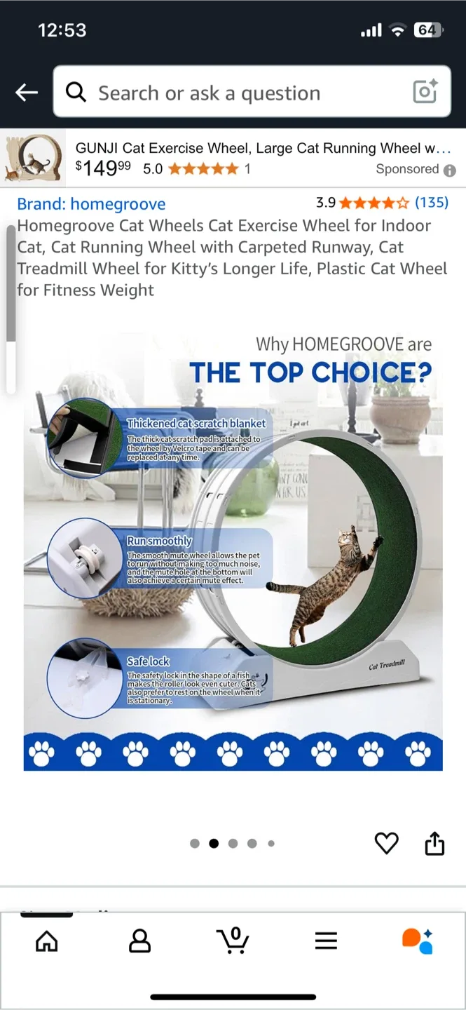 Homegroove Cat Exercise Wheel - Large Size image indicator(2)