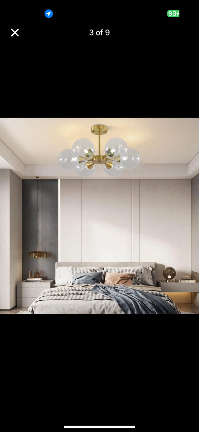 new KCO 6-Lights Globe Gold Sputnik Chandelier clear Glass - photo 3
