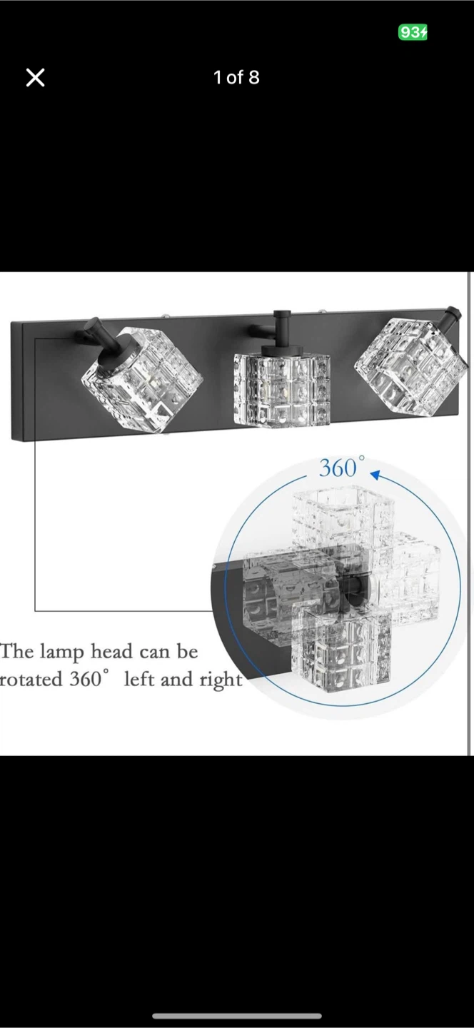 new Ralbay 3 Lights Modern Crystal Matte Black