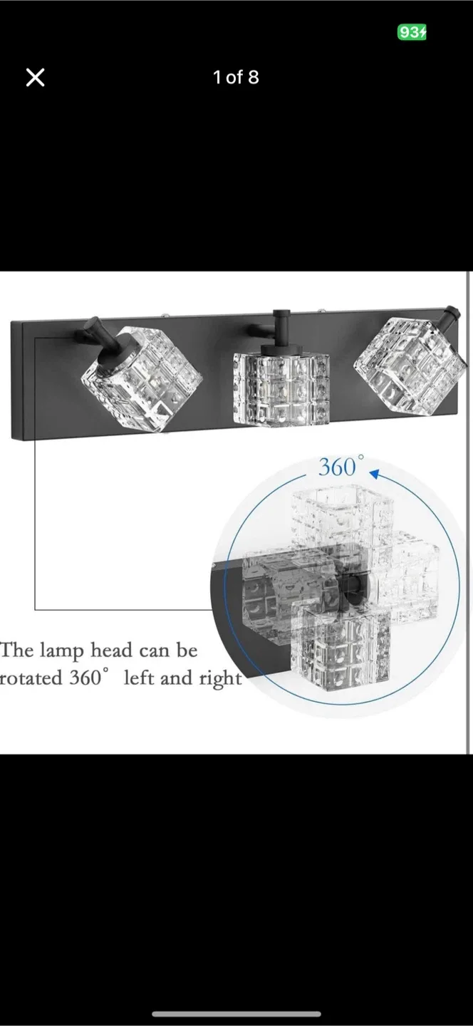 new Ralbay 3 Lights Modern Crystal Matte Black thumbnail