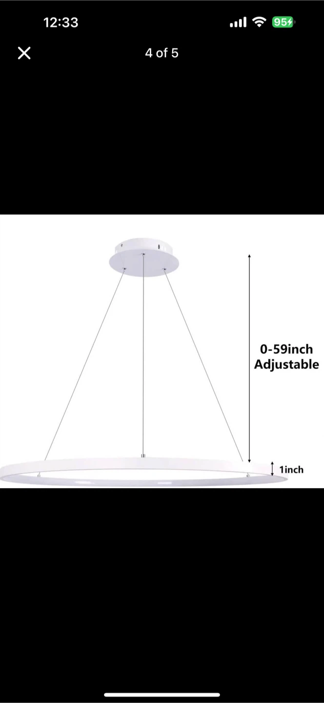 new 23.6” LED Ring Chandeliers with remote control - photo 4