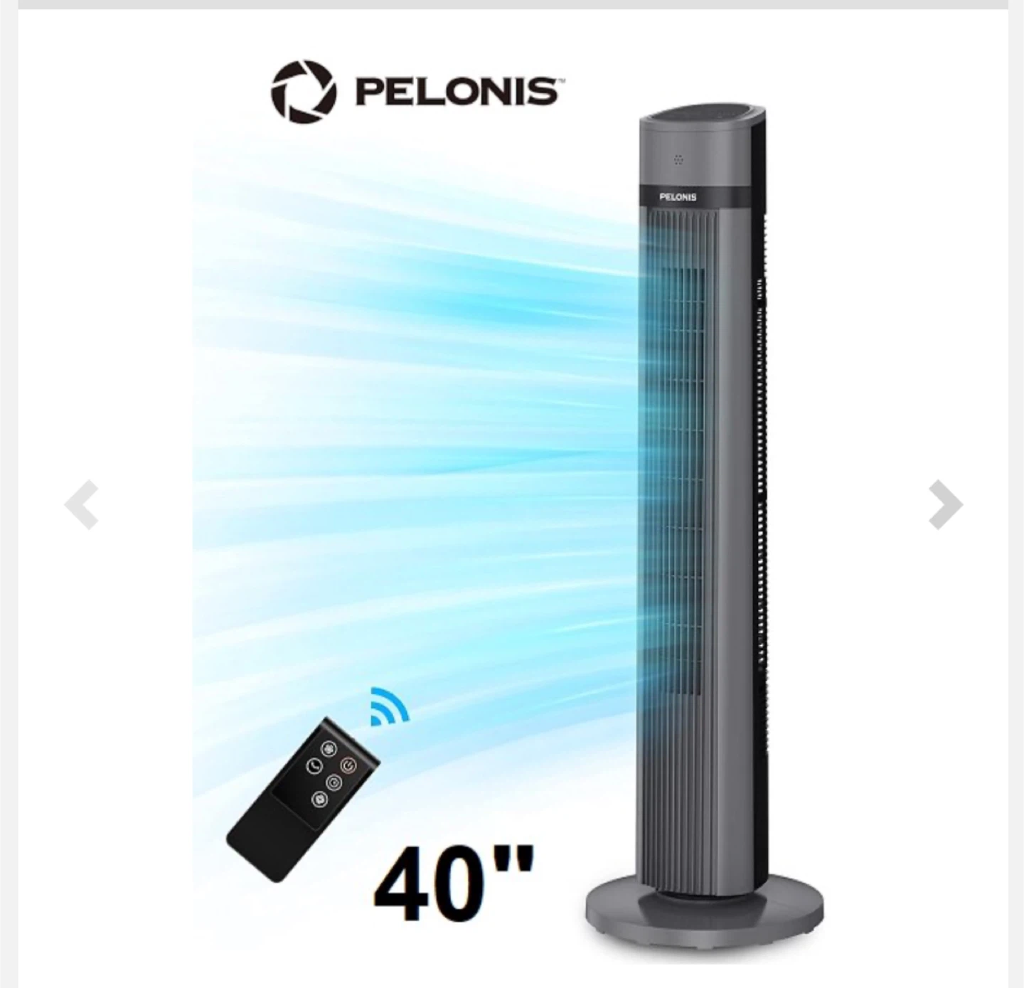 PELONIS 40" Tower Fan - Grey