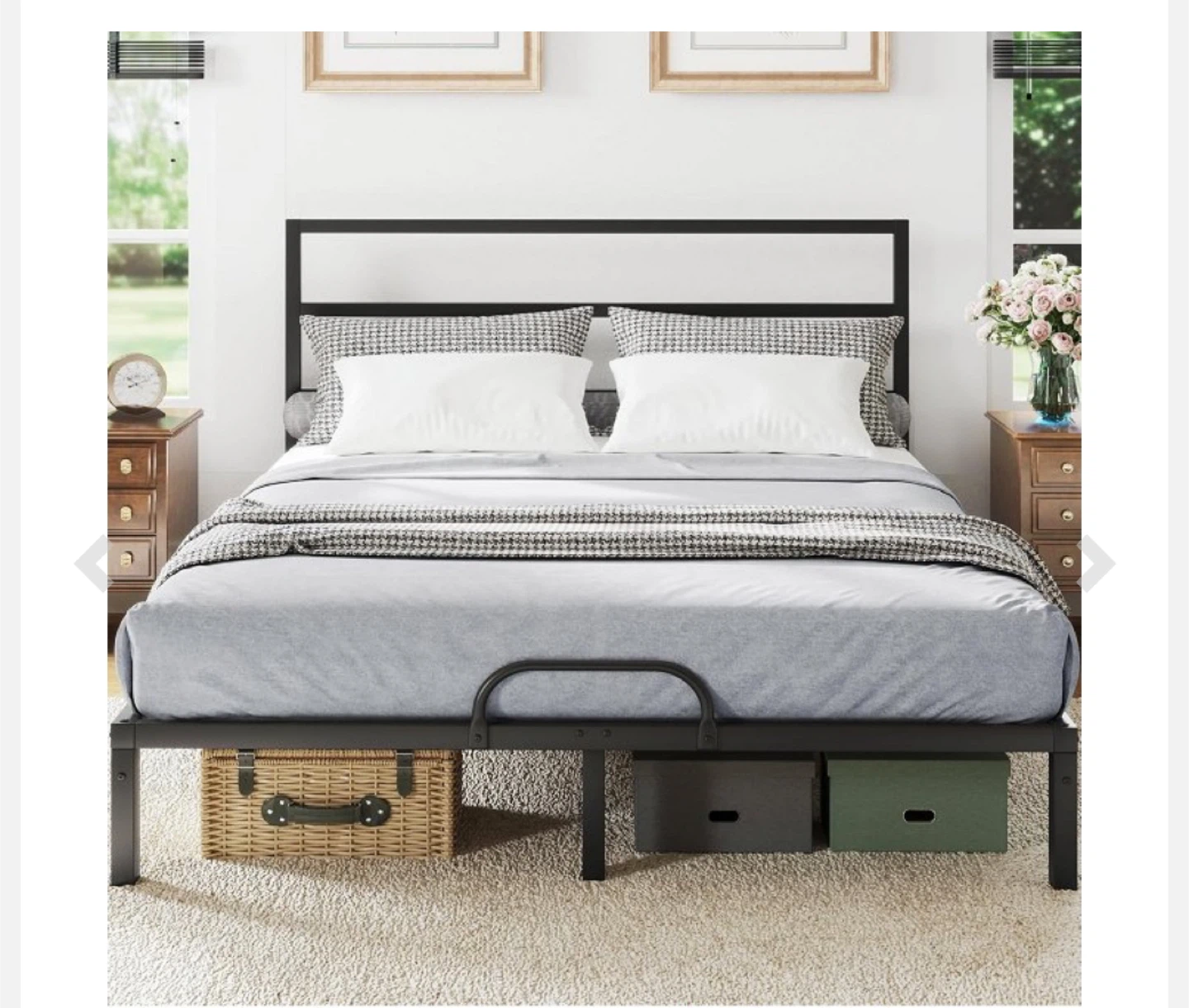 King Size Metal Bed Frame - Black - photo 2