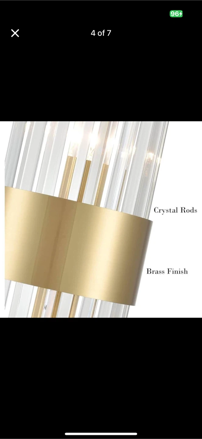 new Gold Crystal Wall Sconces Set of Two - photo 4