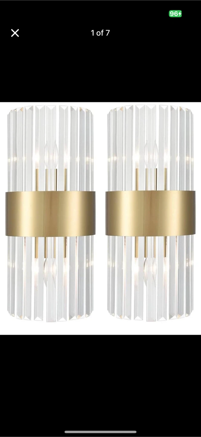 new Gold Crystal Wall Sconces Set of Two