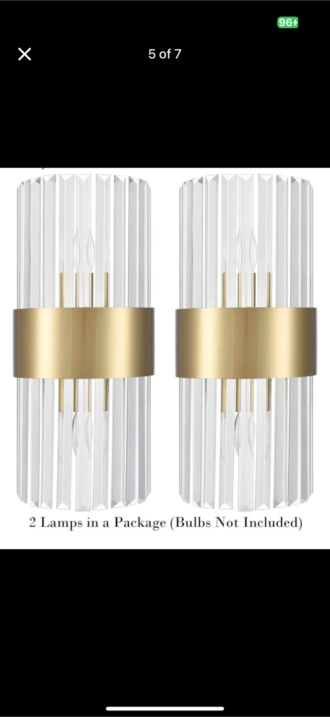 new Gold Crystal Wall Sconces Set of Two - photo 5