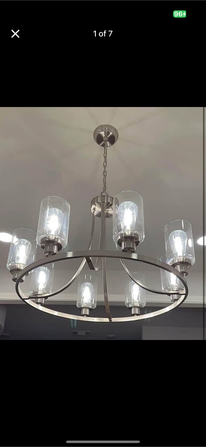 new MELUCEE Modern Chandelier Brushed Nickel Finish 8 Lights - photo 2