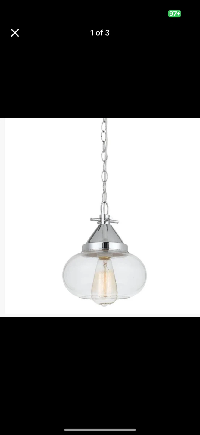 new Chrome 60W Maywood glass mini pendant( have 9 available)