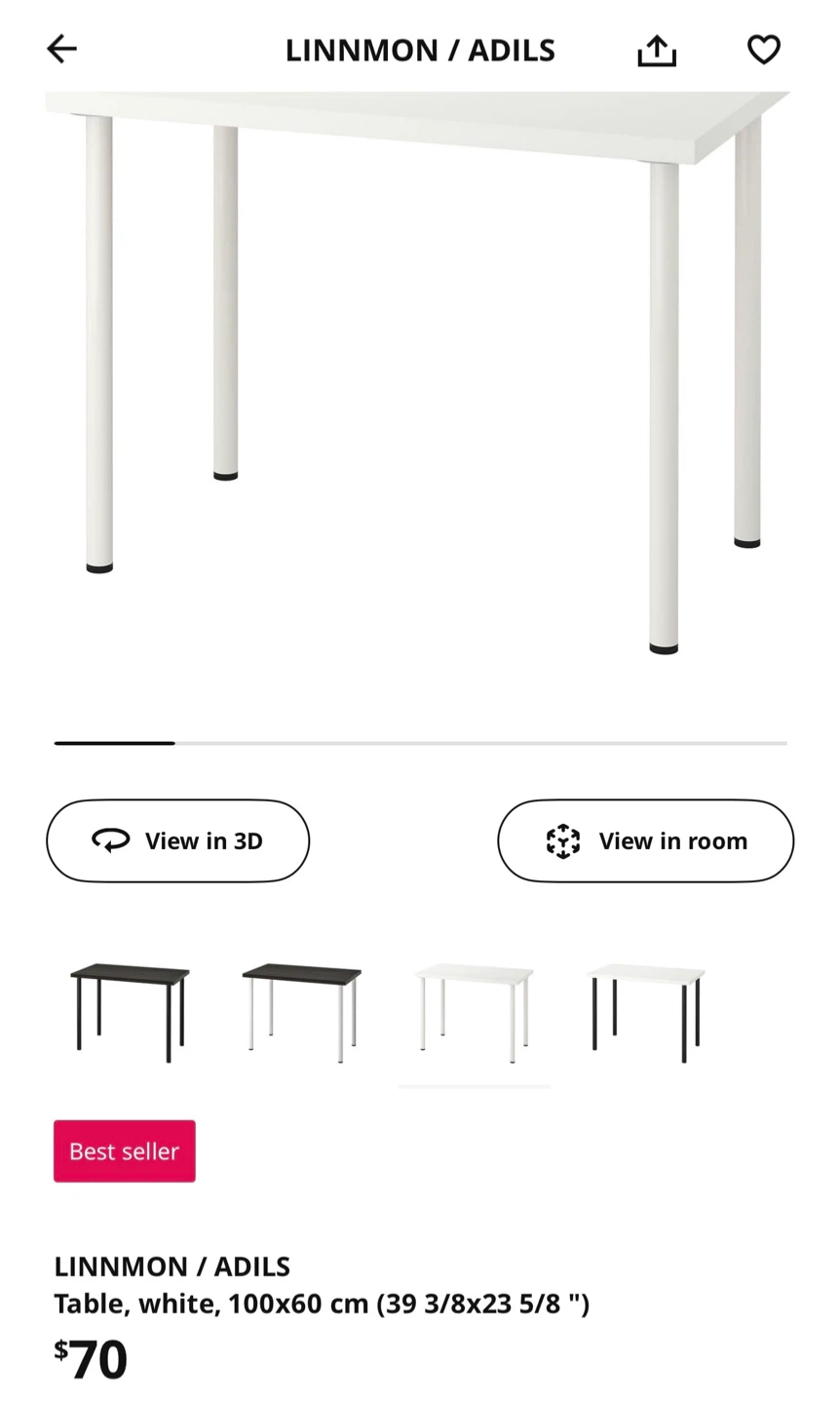 IKEA White Table & Chair - photo 3