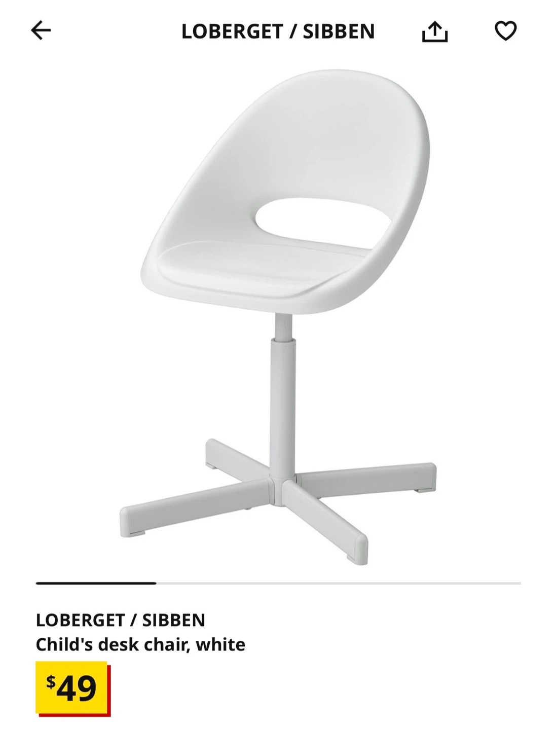 IKEA White Table & Chair - photo 2