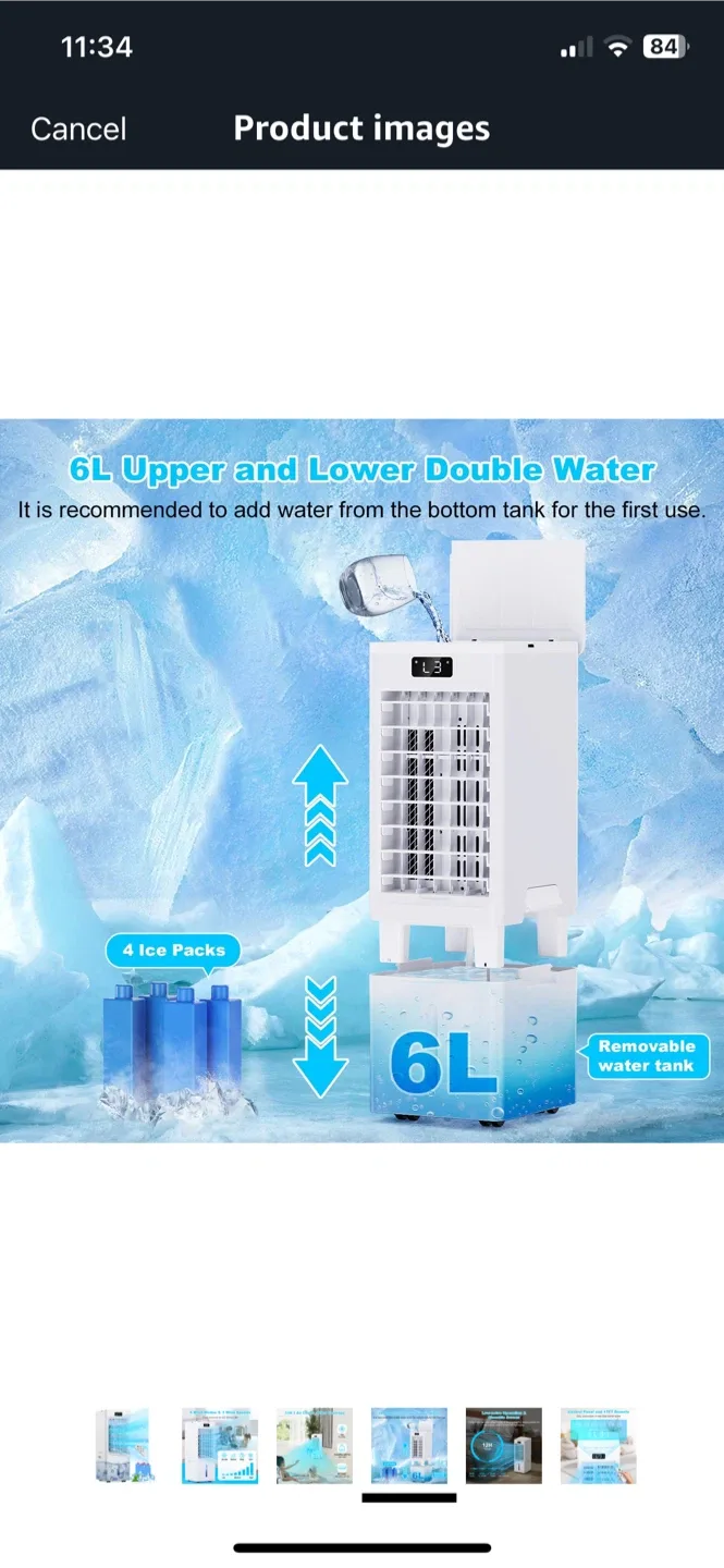 6L Upper and Lower Double Water Air Cooler thumbnail