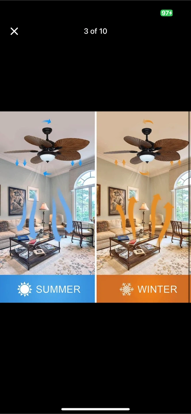 new Tropical Ceiling  Fan with Remote - photo 3