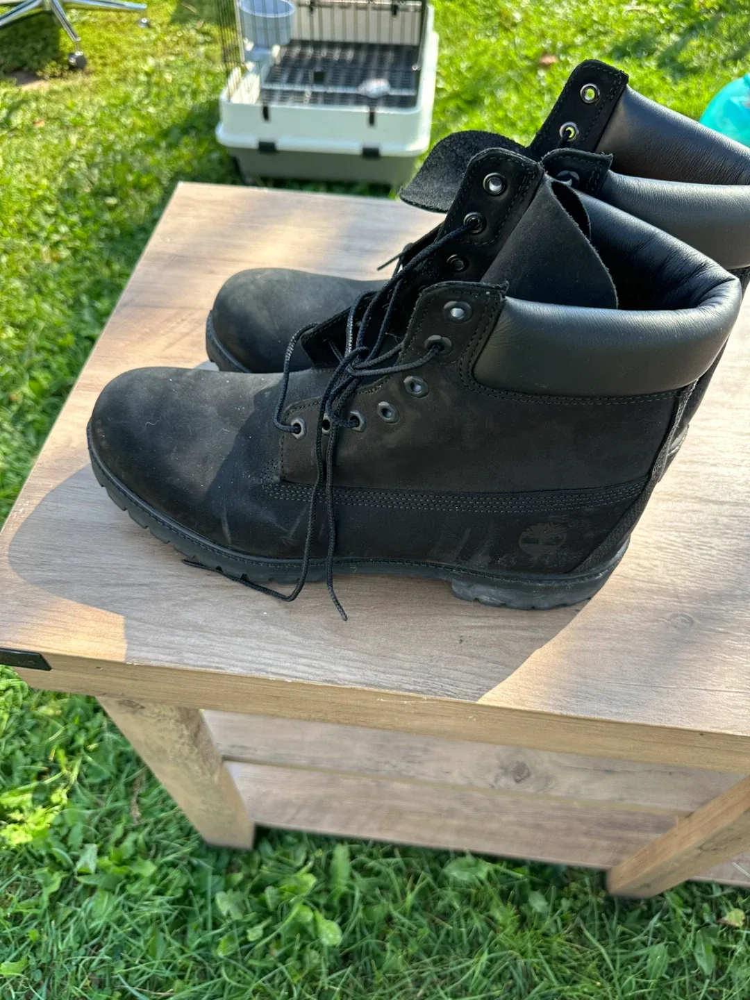 Timberland Black Leather Boots - Men's Size 13 thumbnail