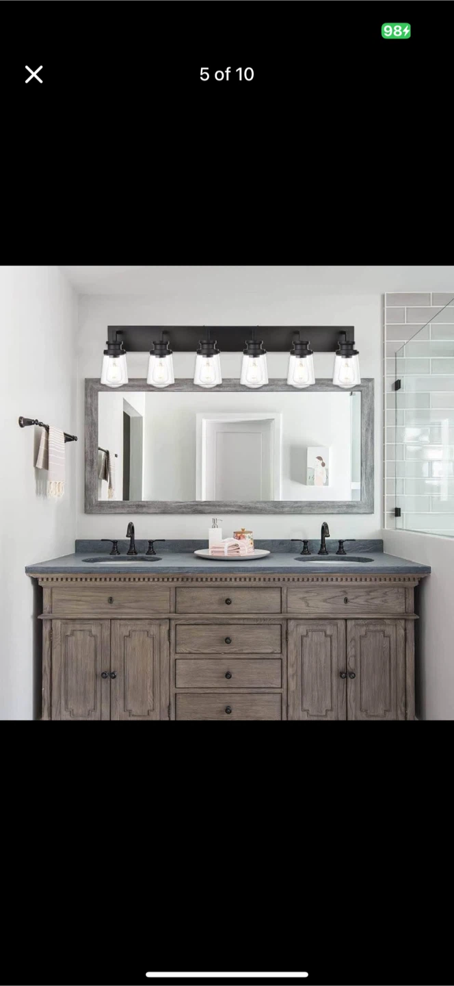 Black 6-Light Bathroom Vanity Light - photo 4