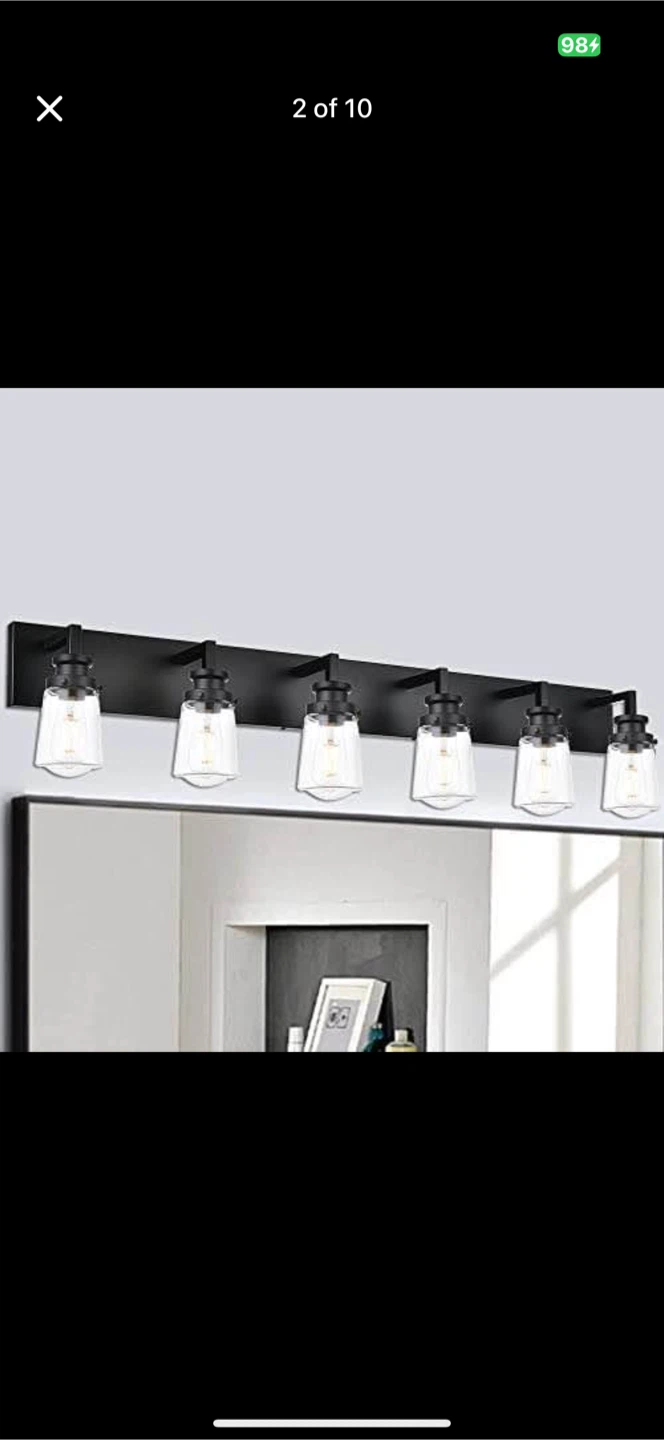 Black 6-Light Bathroom Vanity Light