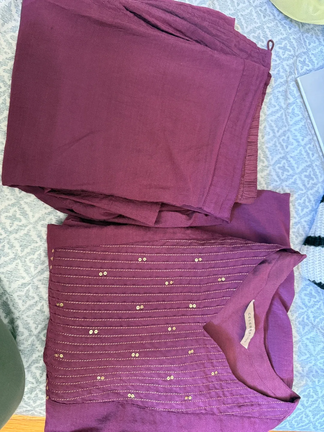 Celebration Burgundy Pant Set thumbnail